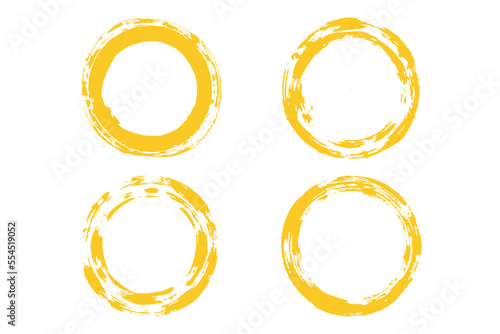 Colorful circle stroke set, round brush stroke, grunge circle strokes