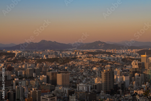 Photography city at sunset in Seoul