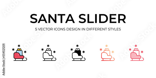 Santa sledge icons with white background.