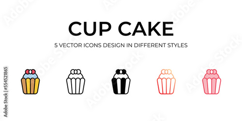 Cup cake icons with white background.