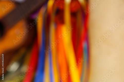 defocused colored ribbons - unfocused fabric