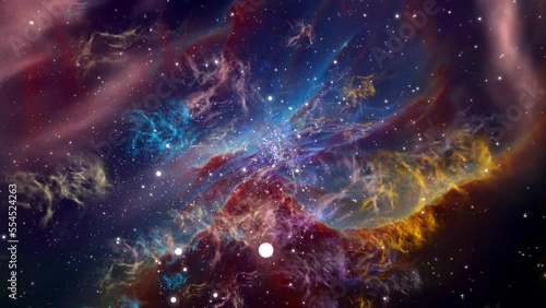 Supernova Birth. The Big Bang. Flying Through the Stars. Colorful Nebulas  photo