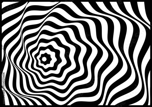 Abstract twisted illusion background patterns. illusion of distorted surface. twister stripes - vector, illustration
