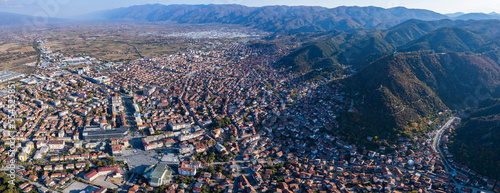 Aerial view around the city Strumica in North Macedonia on a sunny day. © GDMpro S.R.O.