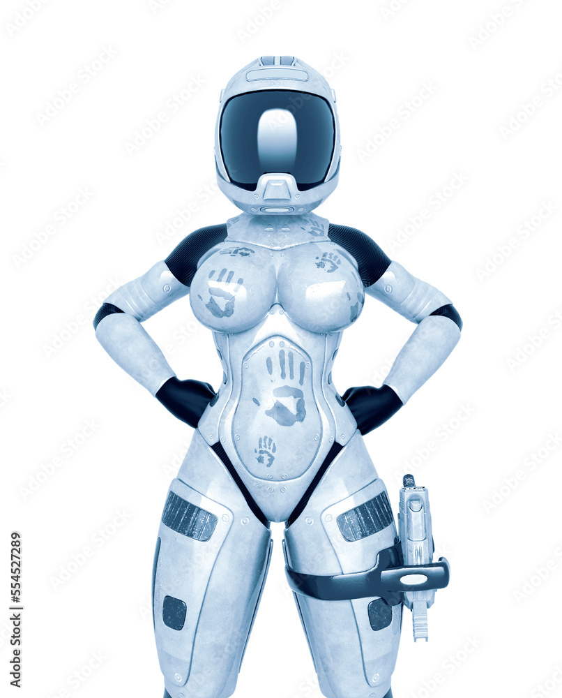 coolest astronaut girl is doing a pin up power pose in white background coolest astronaut girl is doing a pin up power pose in white background
