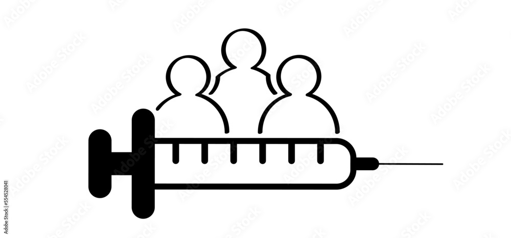 Cartoon stickman, stick figure man and medical syringe and people ...