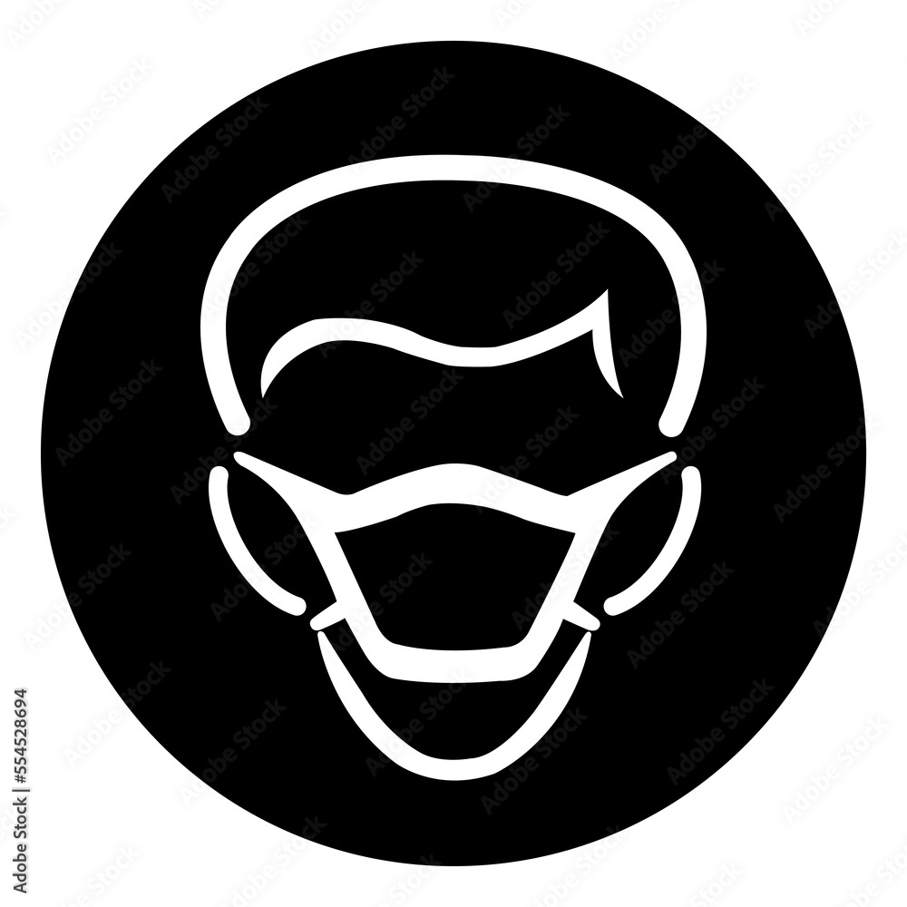 Wear Mask Symbol Sign,Vector Illustration, Isolated On White Background Label. EPS10 Wear Mask Symbol Sign,Vector Illustration, Isolated On White Background Label. EPS10