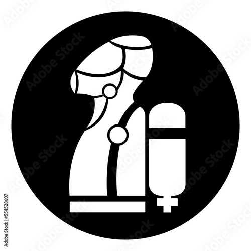 Wear SCBA Symbol Sign, Vector Illustration, Isolate On White Background Label .EPS10