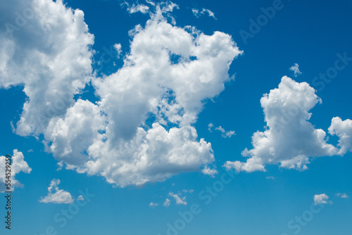 Sticker fluffy clouds in blue sky 2