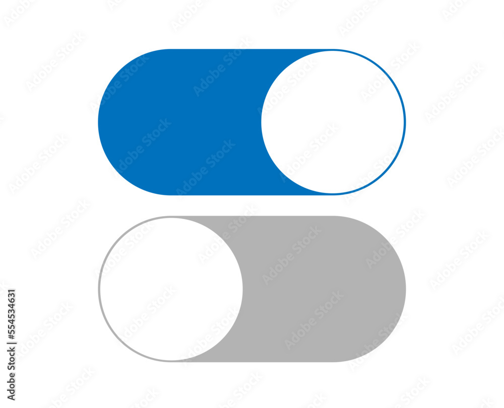 On and off sliders icon. Button symbol of alternation. Vector key on isolated white background On and off sliders icon. Button symbol of alternation. Vector key on isolated white background