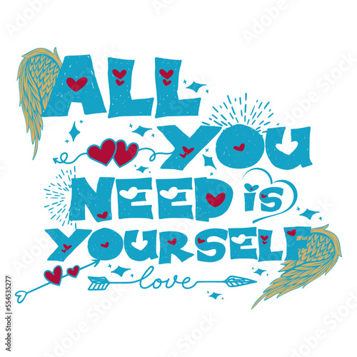 Love yourself typography t shirt design