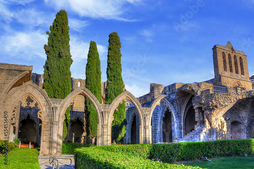 Bellapais Monastery in Kyrenia, North Cyprus on sunny day photo