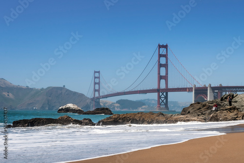 Famous Golden Gate Bridge On The Pacific Ocean In The San Francisco Harbor