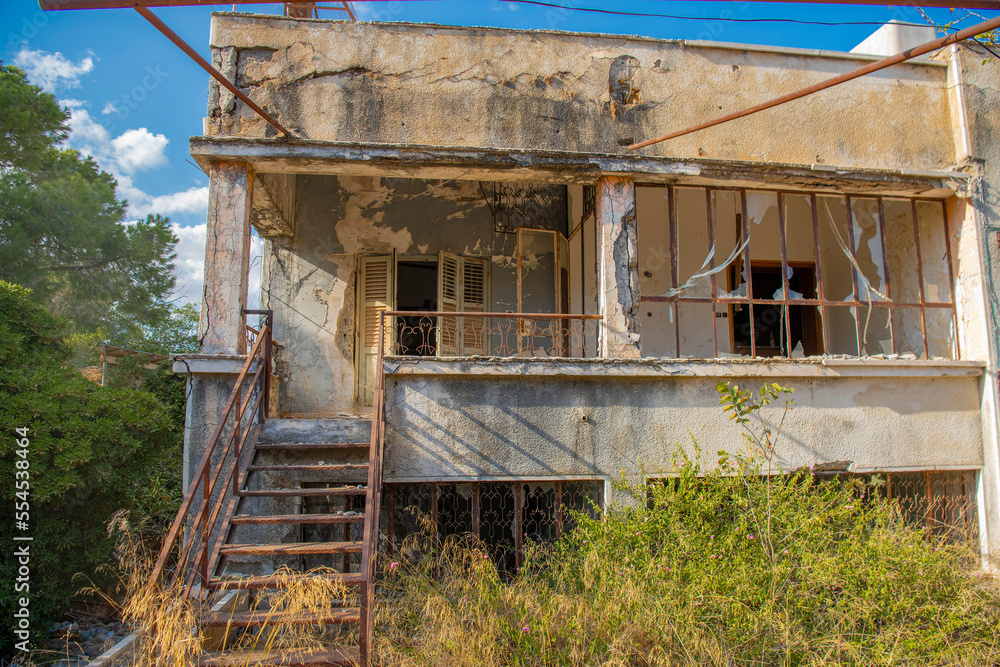 Buildings in the abandoned city Varosha in Famagusta, North Cyprus. The local name is Buildings in the abandoned city Varosha in Famagusta, North Cyprus. The local name is