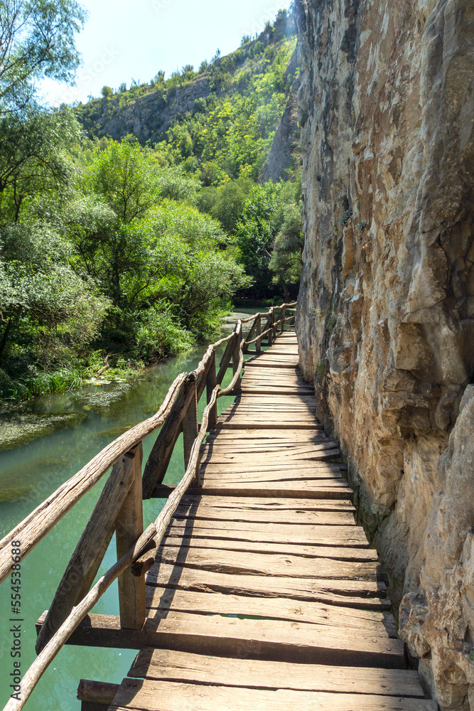 Fototapeta premium Landscape of Iskar Panega Geopark along the Gold Panega River, Bulgaria