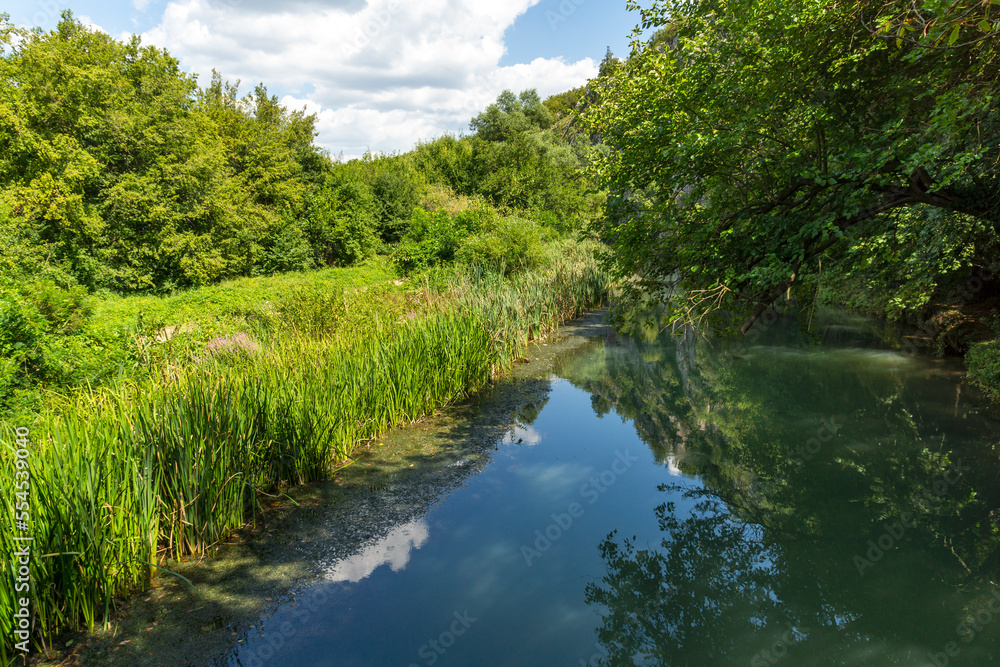 Landscape of Iskar Panega Geopark along the Gold Panega River, Bulgaria