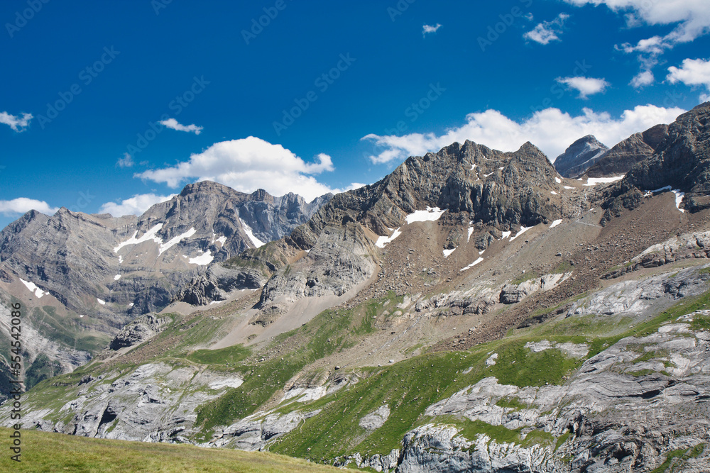 Panoramic view in Col des Tentes, Vallee de Luz, Parc National des Pyrenees, France