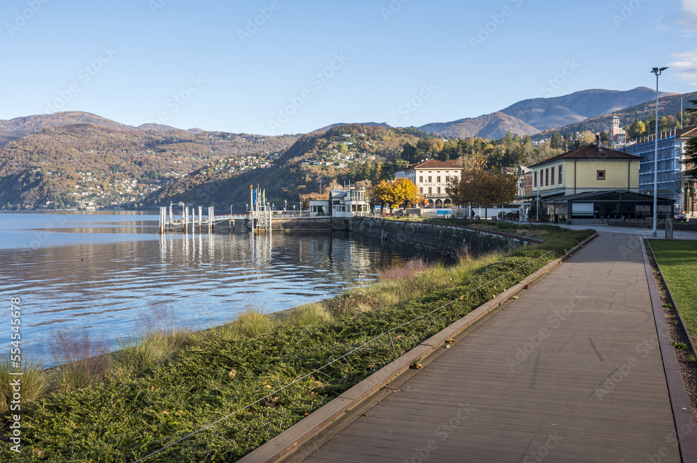The beautiful walk along the lakefront of Luino The beautiful walk along the lakefront of Luino