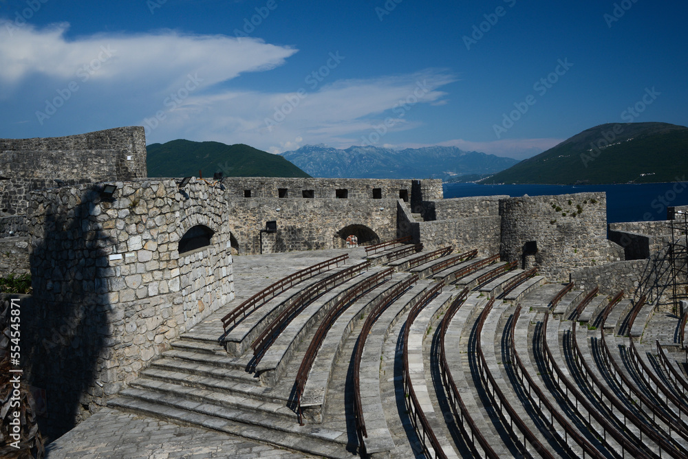 Amphitheater, close-up. Mediterranean.