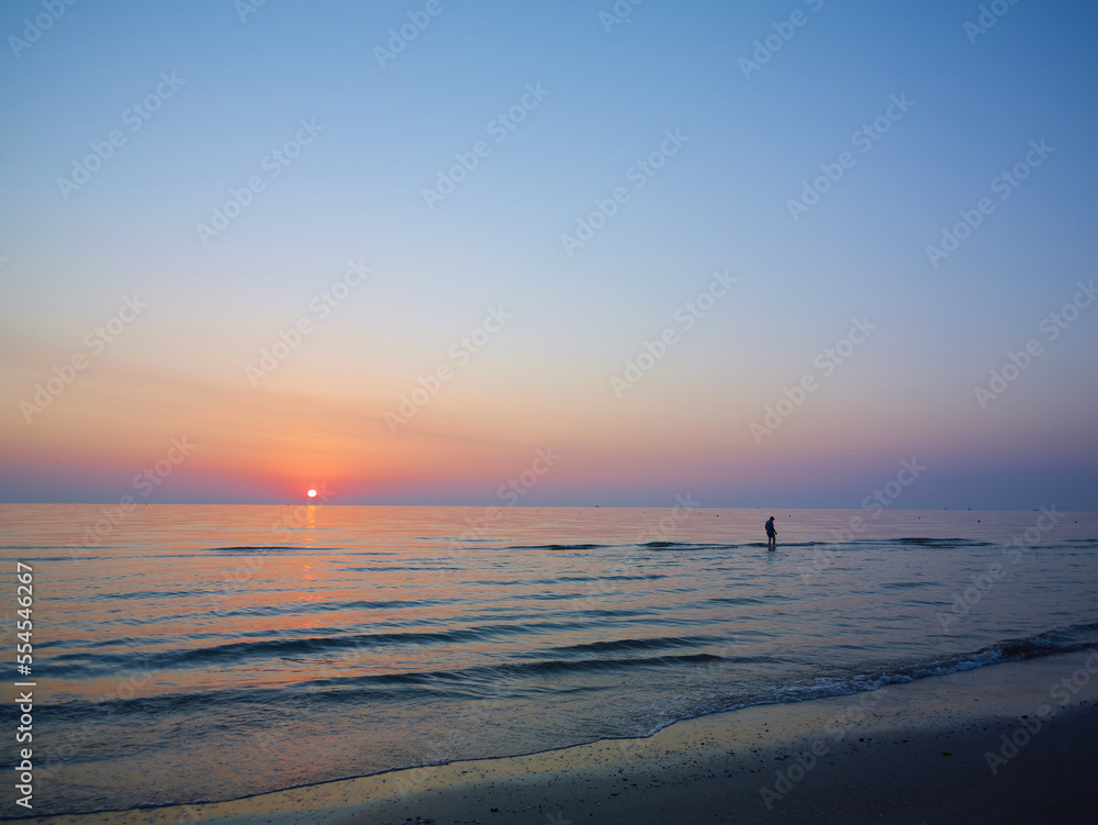 Amazing Sunrise on the Adriatic sea, Rimini, Italy. Amazing Sunrise on the Adriatic sea, Rimini, Italy.