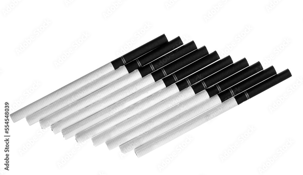 Whole cigarettes isolated on white background Whole cigarettes isolated on white background