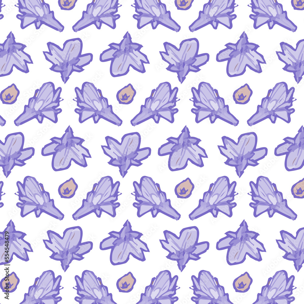 hand made purple seamless floral vector pattern hand made purple seamless floral vector pattern