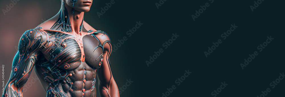 Bionic Body Abstract human bionic body created with Generative Ai technology ...