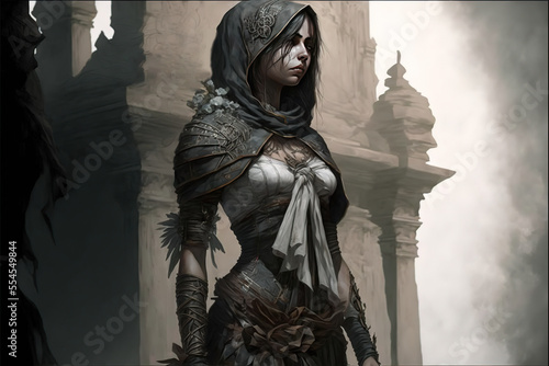 medieval  dark fantasy  gothic  zombie  girl  art illustration