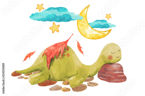 Cute Baby Dinosaur watercolor  Baby Dinos Nursery Decor  Cute Animals illustration  Watercolor illustration  Clipart For Kids.