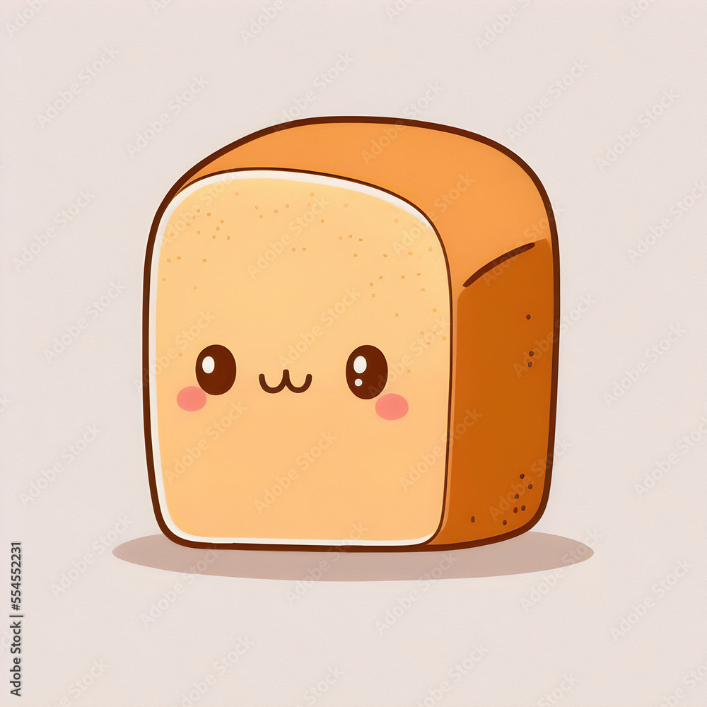 Fototapeta premium Adorable and cute bread illustration