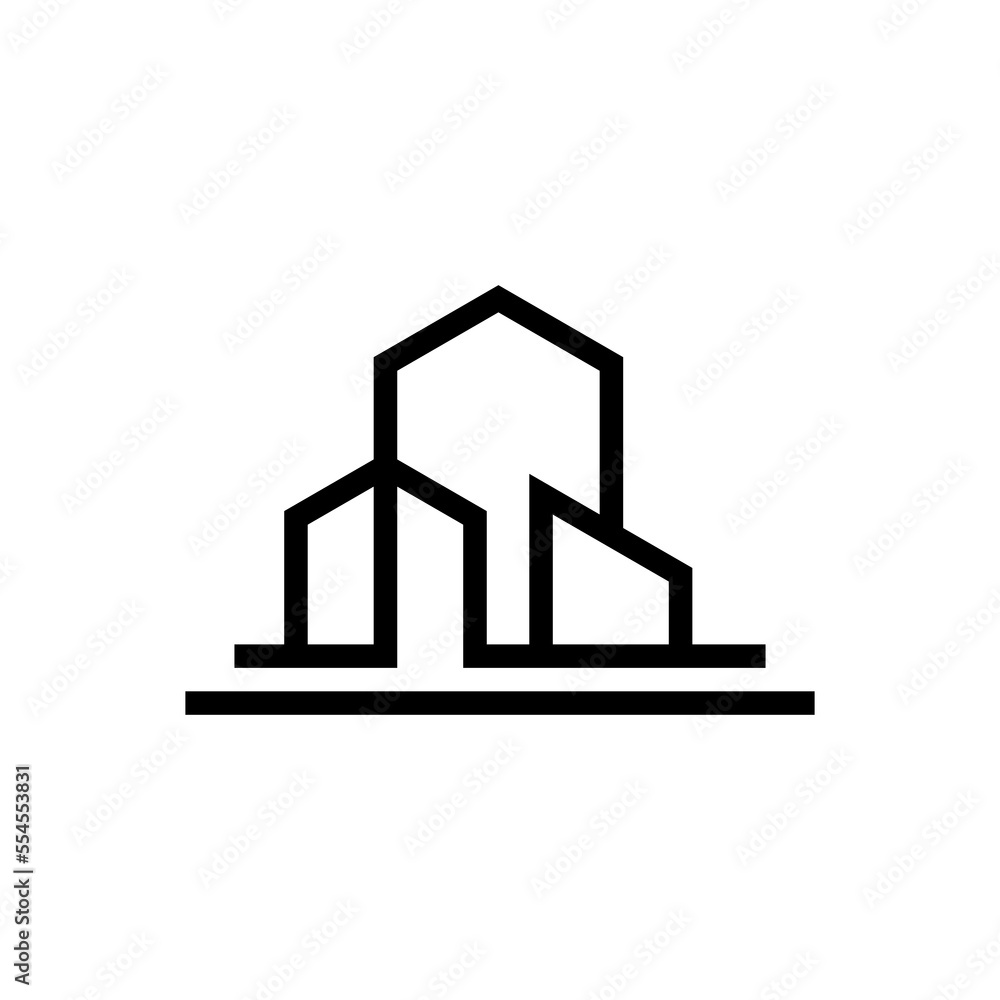 Building Real Estate Apartment Monogram luxury elegant logo design Building Real Estate Apartment Monogram luxury elegant logo design