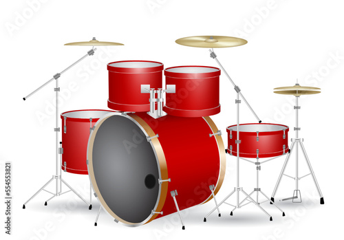 set of drum kit isolated on white