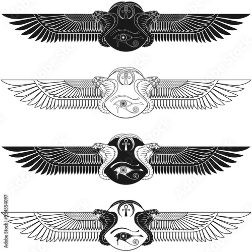 Winged sun with cobras, symbol of ancient Egypt