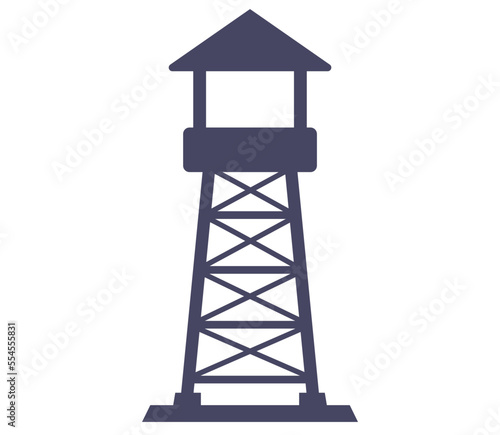 observation tower for the protection of the territory. black vector icon