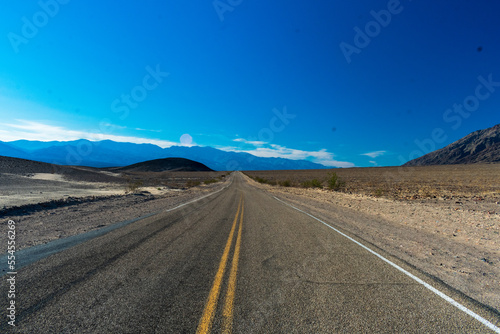 Empty road through Mojave Desert