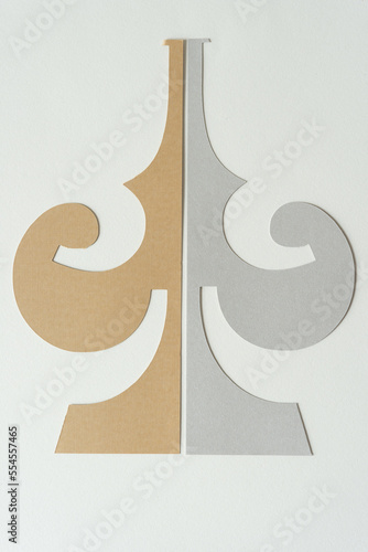 elegant decor shape on blank paper photo