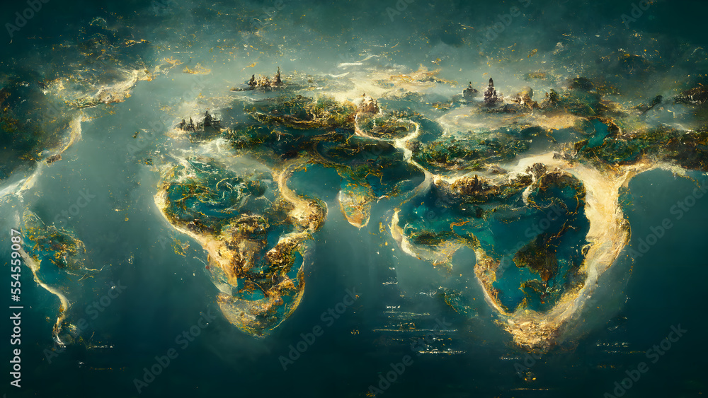 The map of the lost city of Atlantis Stock Illustration Adobe Stock