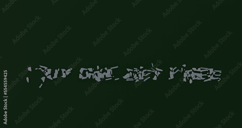 Blowing Wind and Particle Explosion of Text Effects Animated. 3D Video ...