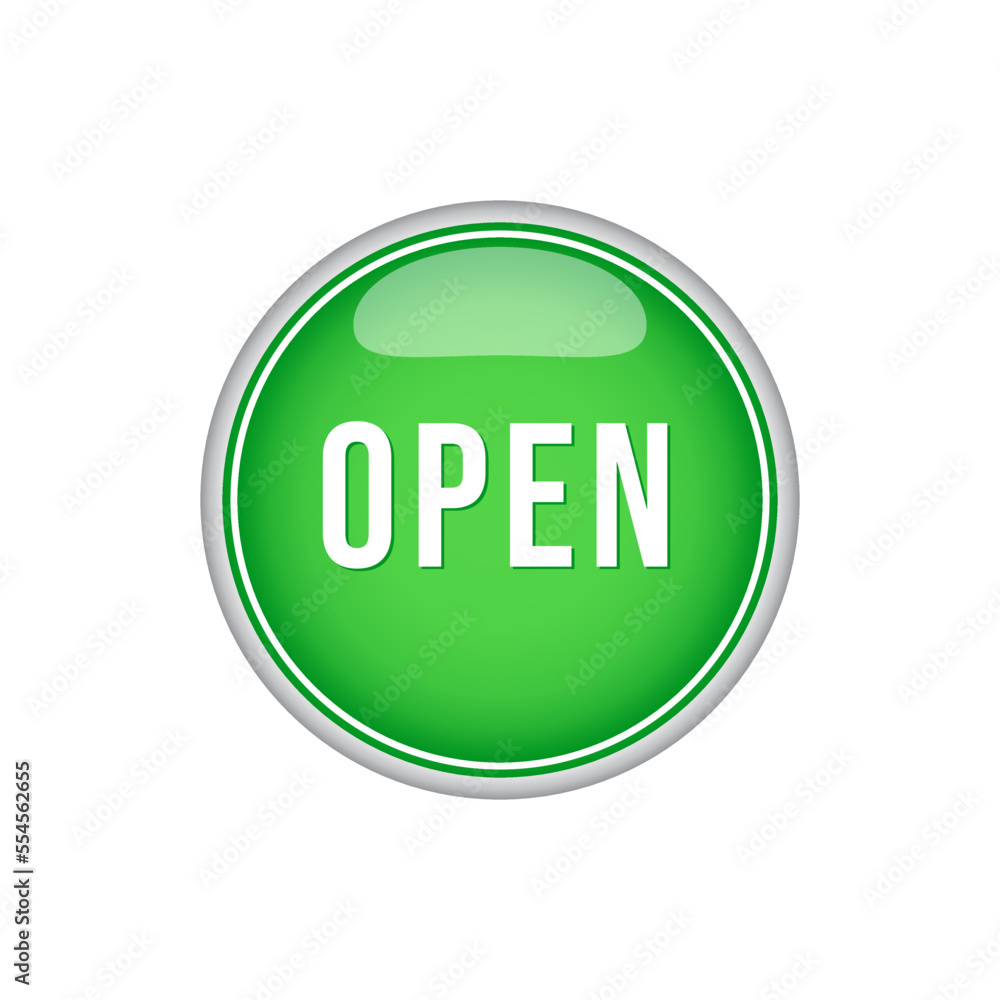 Open shiny button icon vector design templates Open shiny button icon vector design templates