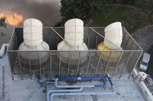 cooling tower on the rooftop outdoor