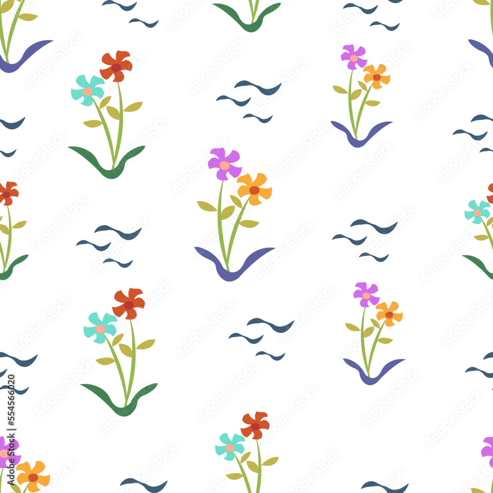 Floral seamless patterns. Vector design for paper, cover, fabric, interior decor and other users