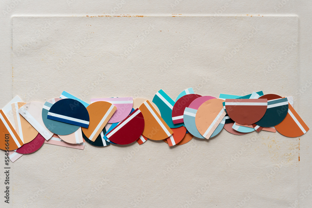 colorful semi circle shapes on old art paper with texture colorful semi circle shapes on old art paper with texture