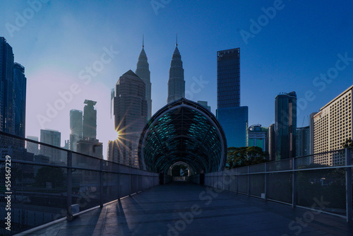 Photography Kuala Lumpur Skyline with Saloma bridge and Sunbeam 1