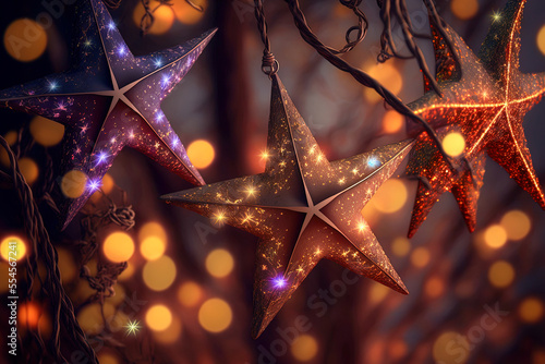 Beautiful Christmas stars background 