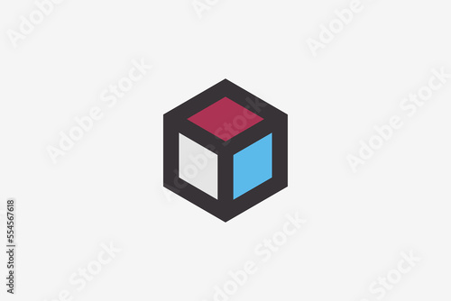 Illustration vector graphic of geometric cube hexagonal