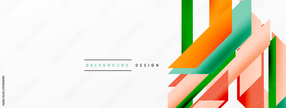 Minimal geometric abstract background. Dynamic 3d lines composition. Trendy techno business template for wallpaper, banner, background or landing Minimal geometric abstract background. Dynamic 3d lines composition. Trendy techno business template for wallpaper, banner, background or landing