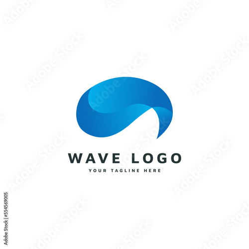 Wave water sea logo design illustration 2