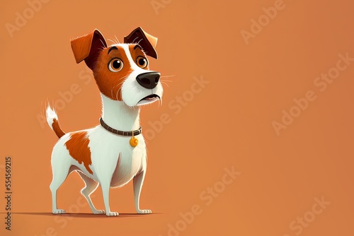 Illustration of Cartoon Style Jack Russell Terrier 