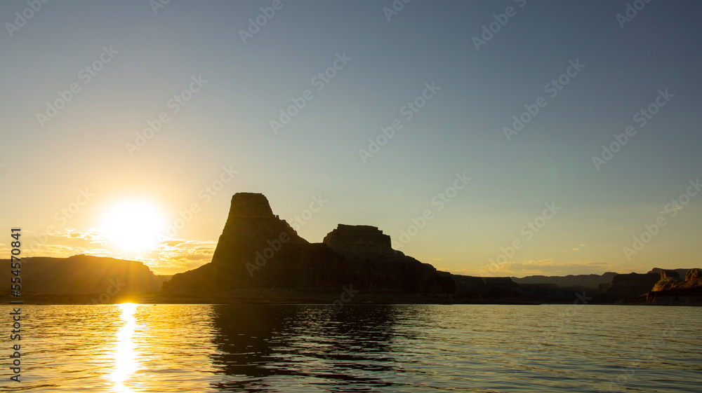 sunset over lake powell