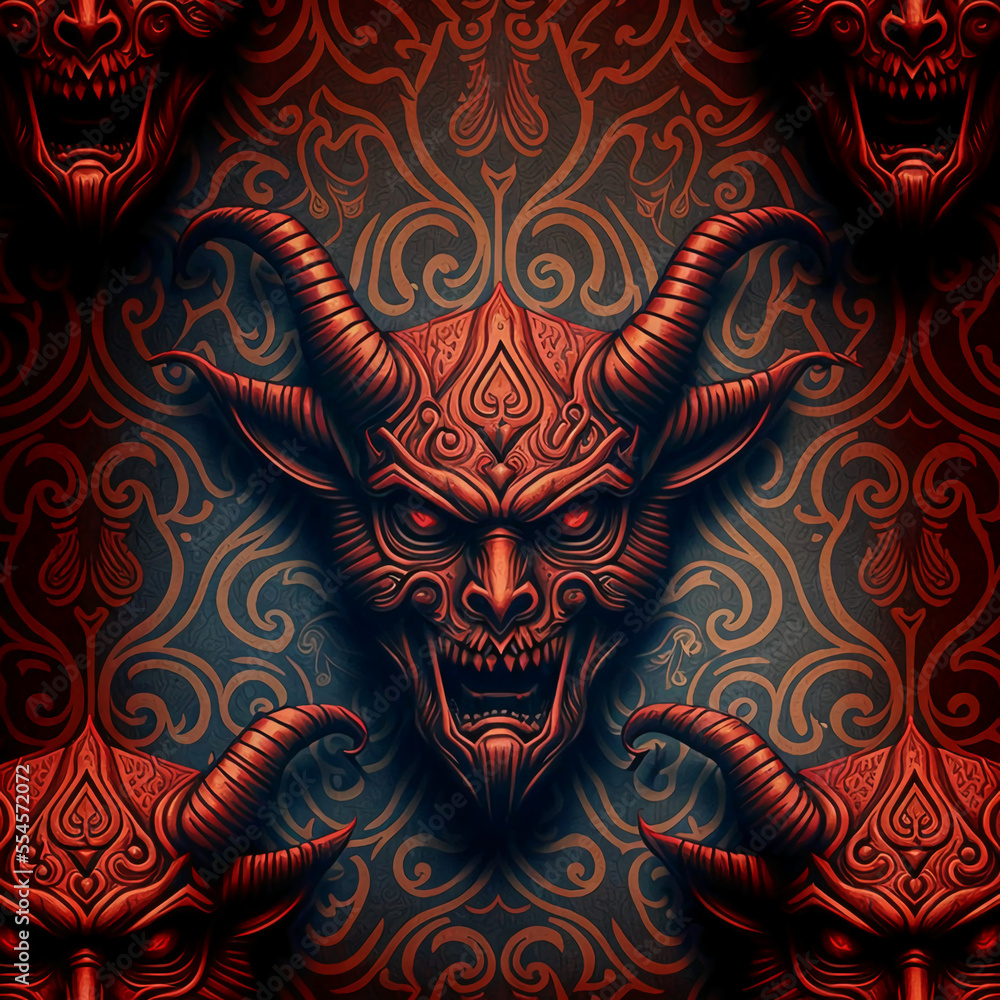 Fototapeta premium Demon design pattern. Generative ai.